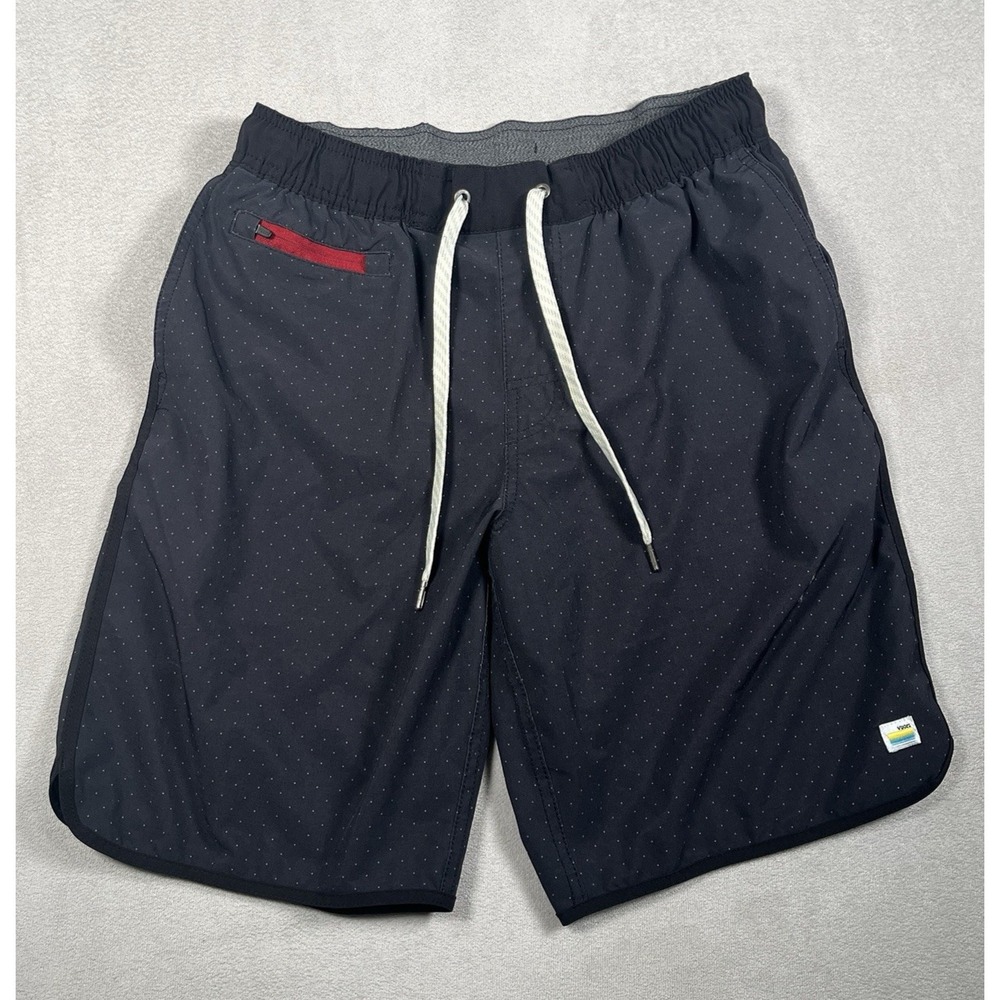 Vuori Mens M Banks Short Black Micro Polka Dot Unlined Athletic Hybrid Swim 9"